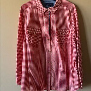 Jones New York Red Checkered Blouse